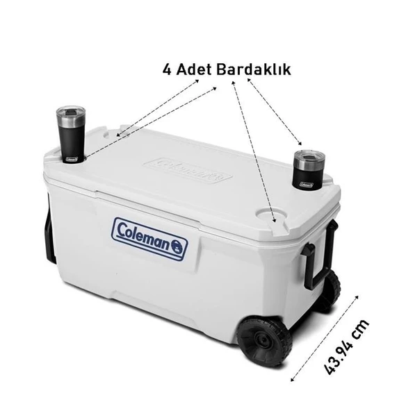 COLEMAN EXTREME 100 QT 94.6 LİTRE BUZLUK BEYAZ - 5