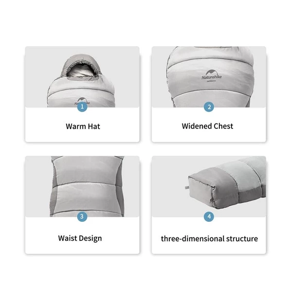 NATUREHİKE P400 -18 DERECE GRİ UYKU TULUMU - 3