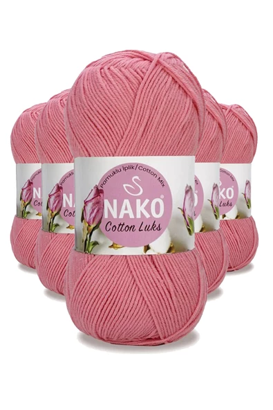 5 Adet Cotton Lüks Yelek Tunik Kazak Bluz Hırka İpi Yünü Gül Pembe 97551