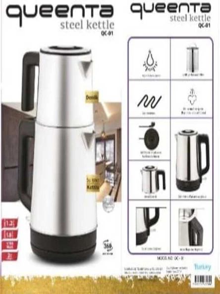 QUEENTA Su Isıtıcı & Çay Makinesi Inox