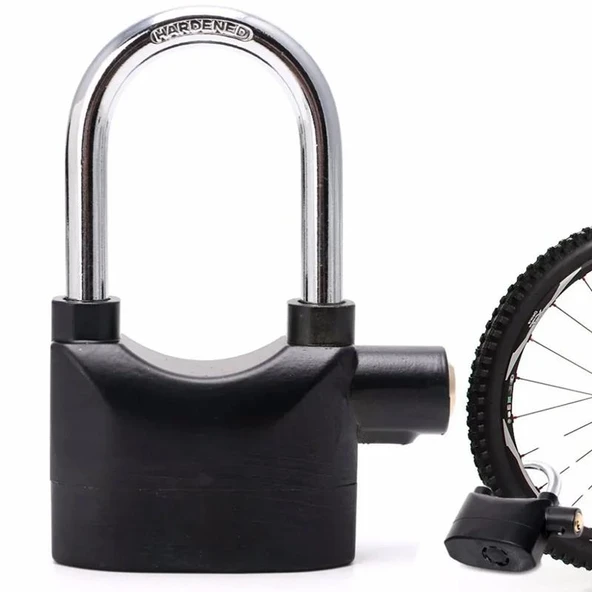 Ayt Sunup 110 Desibel Alarmlı Asma Kilit Uzun Büyük Alarmli Bisiklet Kilidi 3 Anahtarlı 12.5x9.5x3.6cm - Resim 2