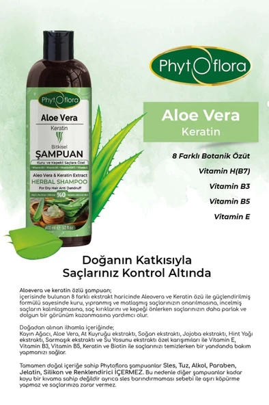 Aloe Vera ve Keratinli Bitkisel Şampuan - 5