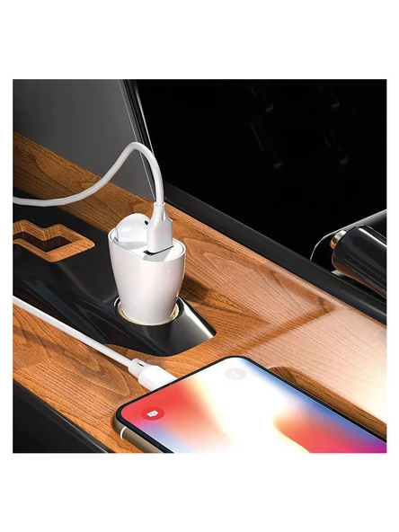 MF Product Jettpower 0180 Araç Şarjı & Mono Bluetooth Kulaklık Beyaz - 6