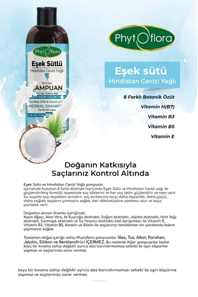 Eşek Sütlü Hindistan Cevizi Yağlı Bitkisel Şampuan - 4