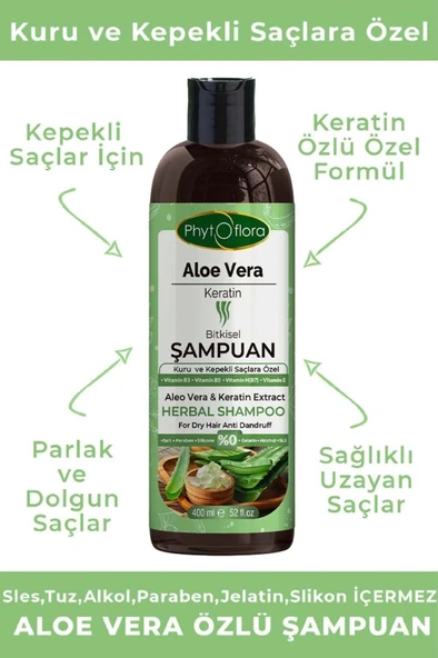 Aloe Vera ve Keratinli Bitkisel Şampuan - 4