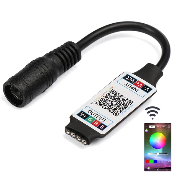 Ayt Powermaster DC 5 Volt 24 Volt 6 Amper RGB Renkli Led Kontrol Cihazı Bluetooth Cep Telefonundan Kontrol
