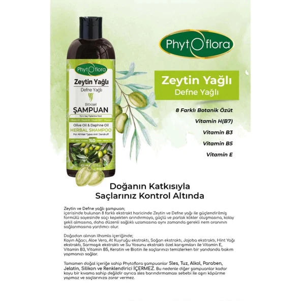 Zeytin Yağlı Defne Yağlı Bitkisel Şampuan - 4