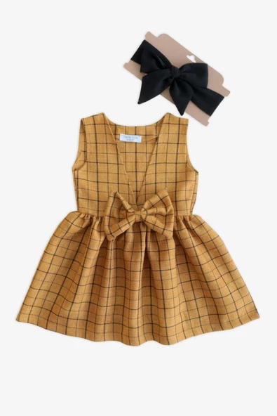 Kız Bebek Hardal Anna Jile Bandana Takım ürün görseli 1