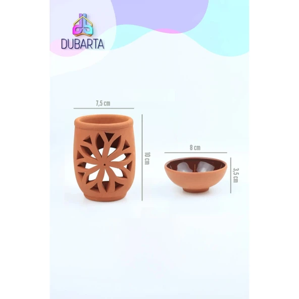 El Yapımı Lotus Toprak Buhurdanlık - Resim 4