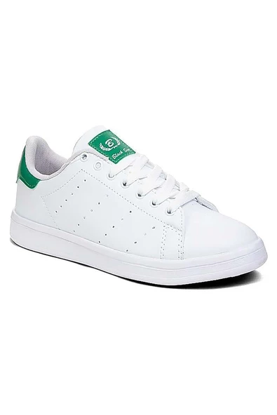 Celira Bls Beyaz Yeşil Bağcıklı Cilt Kadın Spor Ayakkabı - Resim 2