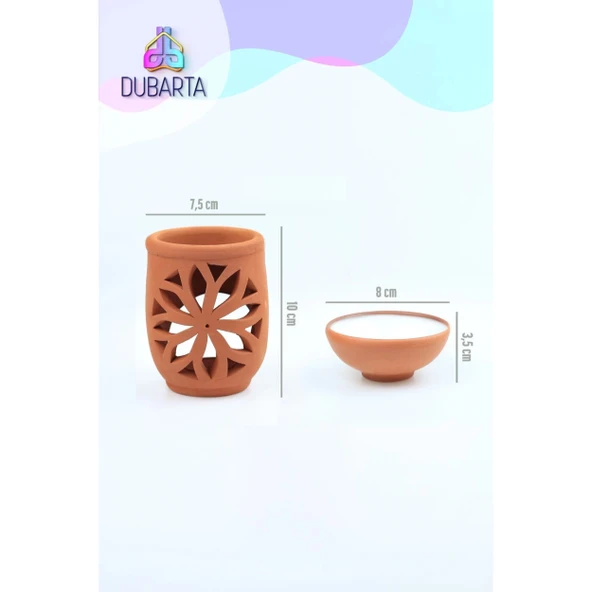 El Yapımı Lotus Toprak Buhurdanlık - Resim 4