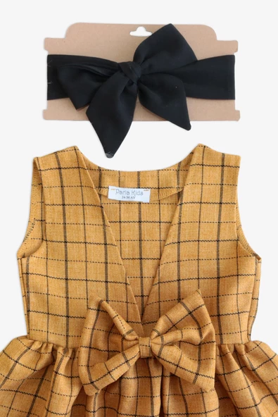 Kız Bebek Hardal Anna Jile Bandana Takım - Resim 2