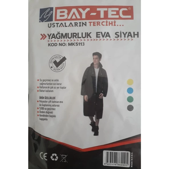 Baytec Yağmurluk Eva Siyah MK5113 2095 - Resim 2