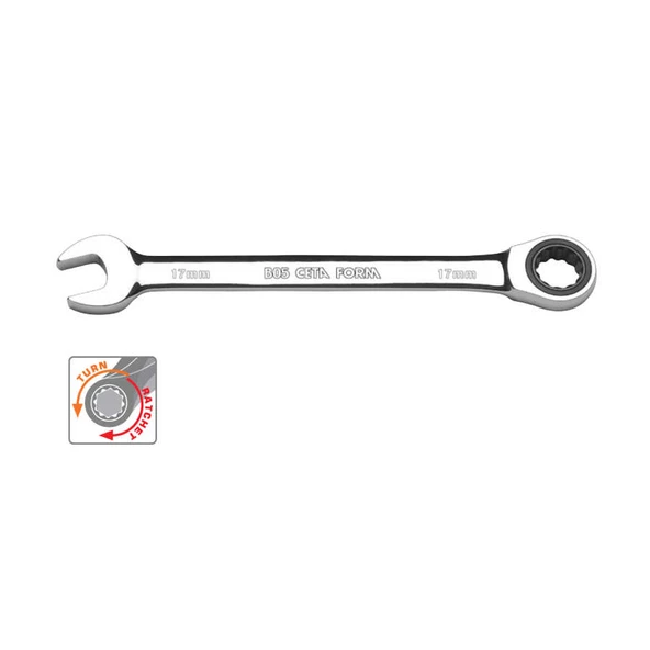 Ceta Form C-Gear Cırcırlı Kombine Anahtarlar (Düz) 22 mm-CETA B05-22