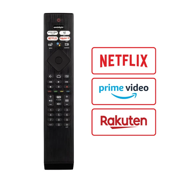 Ayt Weko Kl Ses Komutsuz Philips Ph-v4 Netflix Rakuten Tv Prime Video Tuşlu Lcd Led Tv Kumandası Uzaktan Kumanda - Resim 2