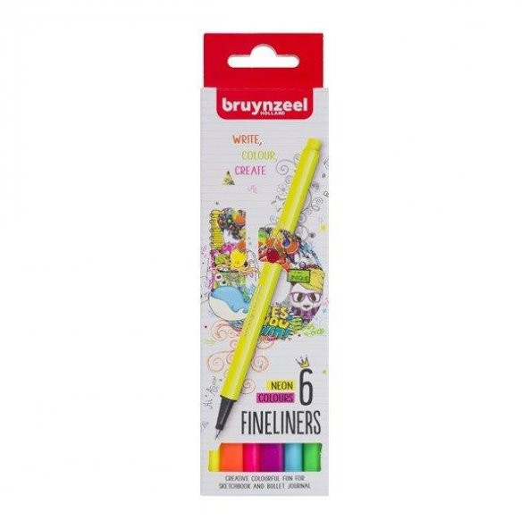 BRUYNZEEL 6LI BASIC NEON COLOUR FINELINERS