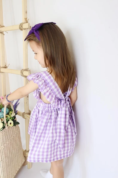 Kız Çocuk Violetta Elbise Bandana Takım / Mor - 4