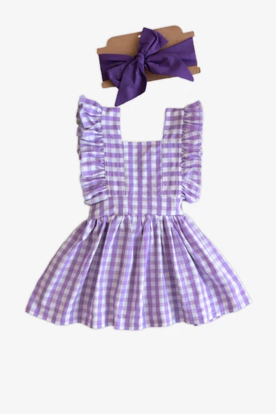Kız Çocuk Violetta Elbise Bandana Takım / Mor - 2