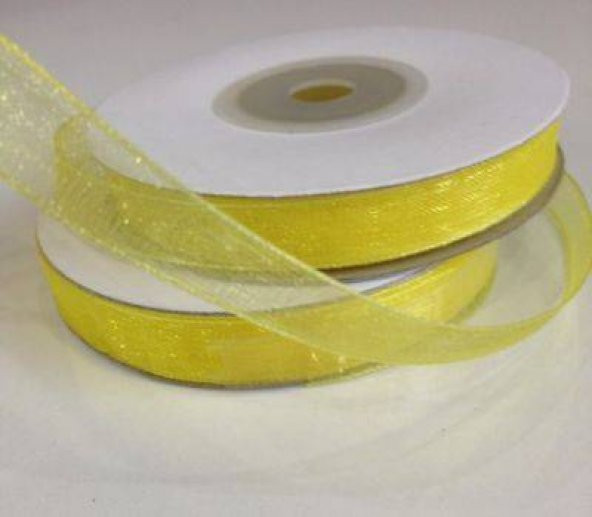 Organze Sarı Renkli Kurdele 10mm. - 1