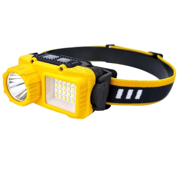 Ayt Powermaster S02 Sarı 10 Watt Sensörlü 1 Led 24 Smd Led 11 Işık Modlu Kamp Kafa Lambası Feneri