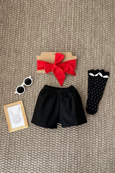 Kız Çocuk Siyah Jean Şort