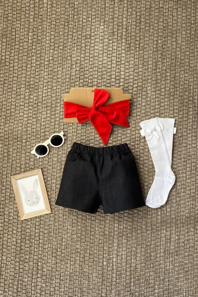 Kız Çocuk Lacivert Jean Şort