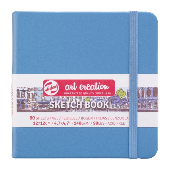 TAC SK.BLCK L.BLUE 12X12 140G SKETCHBOOK