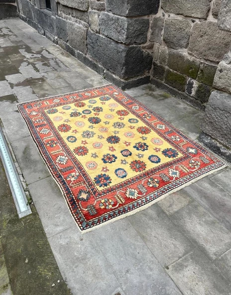 162x230 cm Eski El Dokuma Büyük Boy Türk Kilim Oryantal Desen Yün Kilim - 4