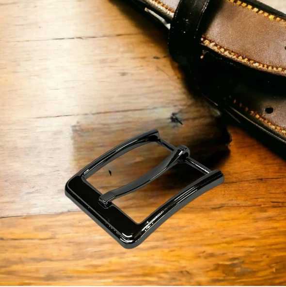 Kemer Tokası 3,5 cm Siyah Nikel Renk 1 Adet (Leathercraft, Deri Hobi)