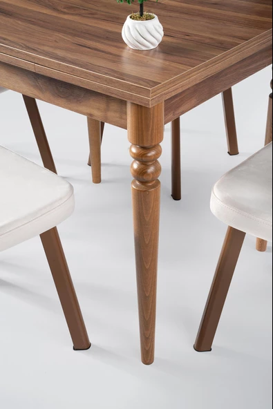 Pınar Ahşap Ayaklı Açılır Mutfak Masası 70x80 - Resim 9