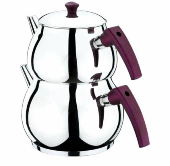 AKDENİZ ÇAYDANLIK TAKIMI KÜRE AİLE BOY SOFT ŞİRAZİ BAKALİT KULP AKD104 0043 4722 1,60-2,40L - 2
