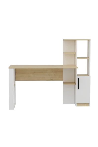 Betroya Tody Çalışma Masası - Beyaz / Meşe - 5