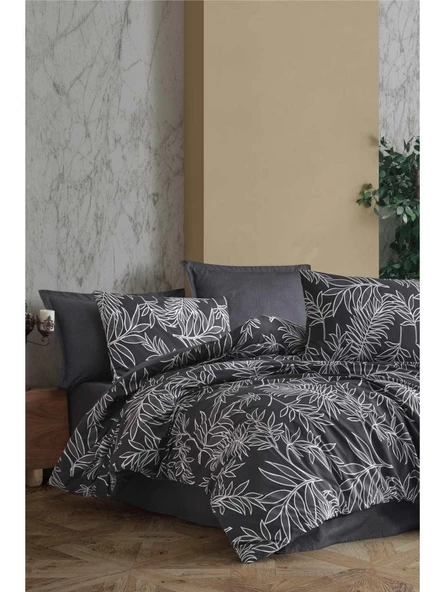 Clasy %100 Pamuk Ranforce Tek Kişilik Yorgan Uyku Seti Lenora V4 Füme - 4