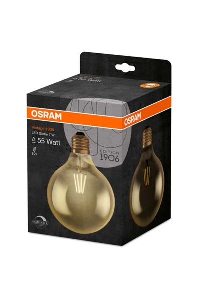 Osram Led Globe Gold 6.5W 2400K 725lm E27 Duy Dim Edilebilir Sarı Işık Ampul