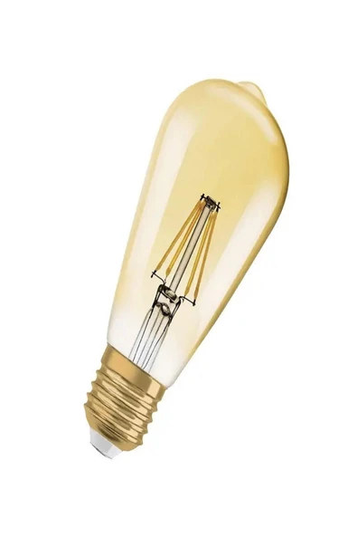 Osram Led Vintage Gold Edison 4W 2400K 410lm E27 Duy Flamanlı Sarı Işık Ampul - Resim 2