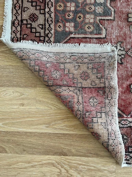 95x314 cm Yumuşak Renkli El Dokuma Eski Türk Yün Yolluk - 5