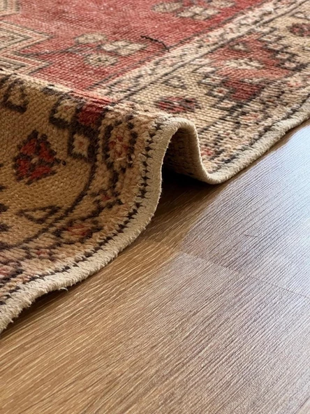 95x314 cm Yumuşak Renkli El Dokuma Eski Türk Yün Yolluk - 3