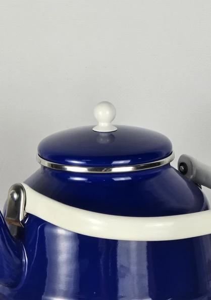 Alev Vintage Demlik - Emaye Çaydanlık, Kettle - 3.5 Litre, Lacivert - 3