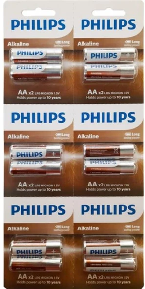 Philips AA Alkalin Kalem Pil 12'Li Kartela - 2