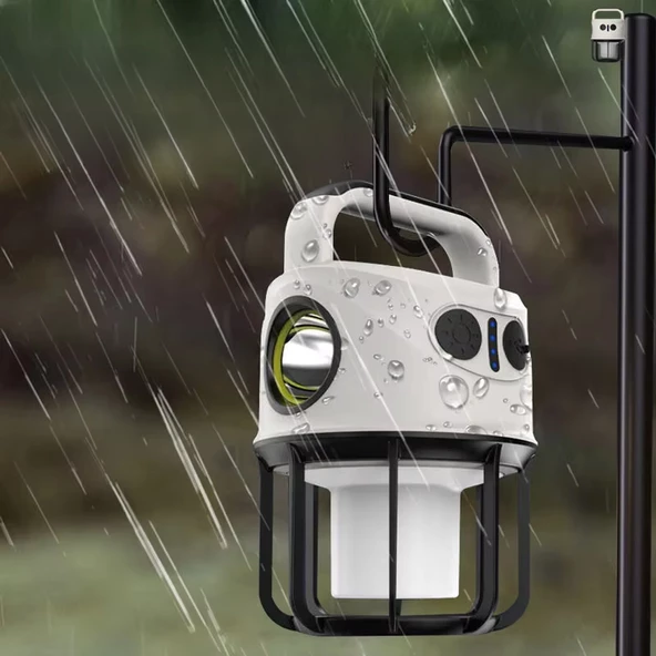 Powermaster CH-22025 Çift Işıklı Kamp Lambası El Feneri Powerbank Özellikli (Gün Işığı - Beyaz) - 3