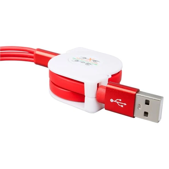 Powermaster PM-26345 3 IN 1 Kırmızı Şarj Kablosu - 4