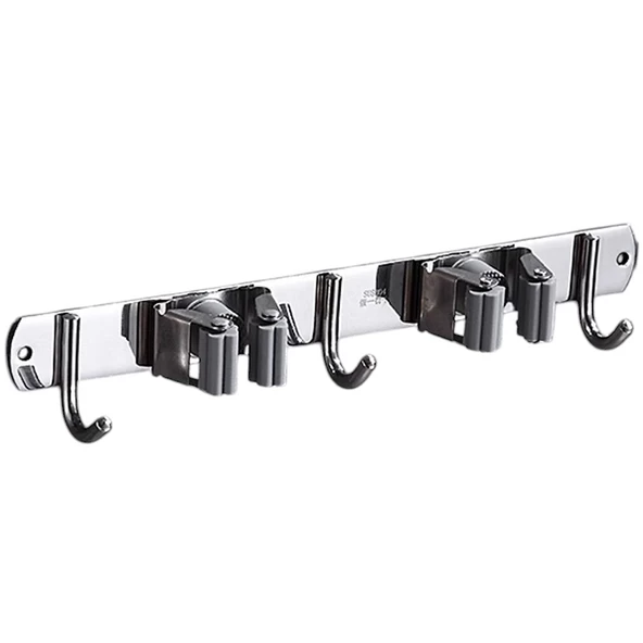 SUNUP SN-26349 ÜÇ KANCALI ÇİFT KLİPSLİ PASPAS-SÜPÜRGE TUTUCU - ASKILIK - 3