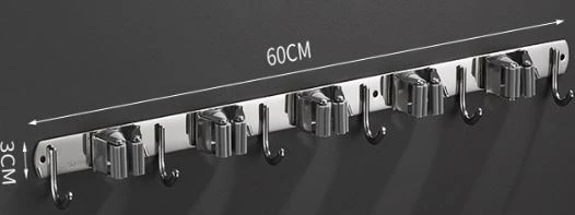 SUNUP SN-26352 ALTI KANCALI BEŞ KLİPSLİ PASPAS-SÜPÜRGE TUTUCU - ASKILIK