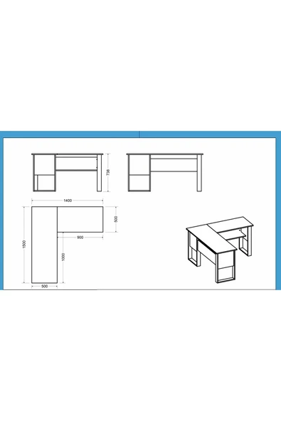 Betroya Randi Çalışma Masası Beyaz/Kemençe - 7