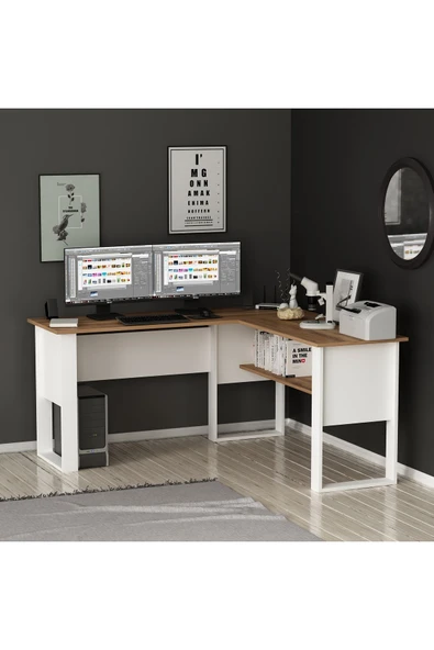 Betroya Randi Çalışma Masası Beyaz/Kemençe - 3