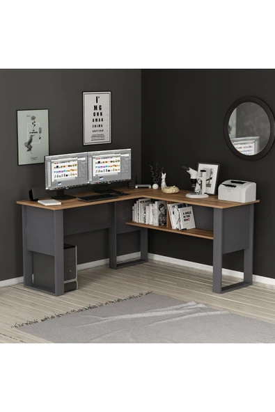 Betroya Randi Çalışma Masası Antrasit/Kemençe - 3