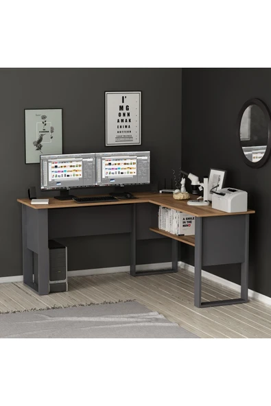 Betroya Randi Çalışma Masası Antrasit/Kemençe