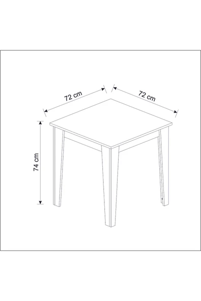 Betroya Loren 72 X 72 Yemek - Mutfak Masası - 4