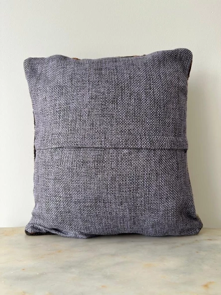 40x40 cm Dekoratif El Dokuma Kilimden oluşan Patchwork Kırlent Kılıf - 5