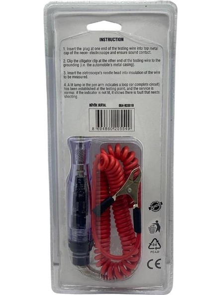 Rico RC0019 Oto Kontrol Kalemi Kablolu Maşalı 6V-12V-24V (+/- Dijital Göstergeli) - 2